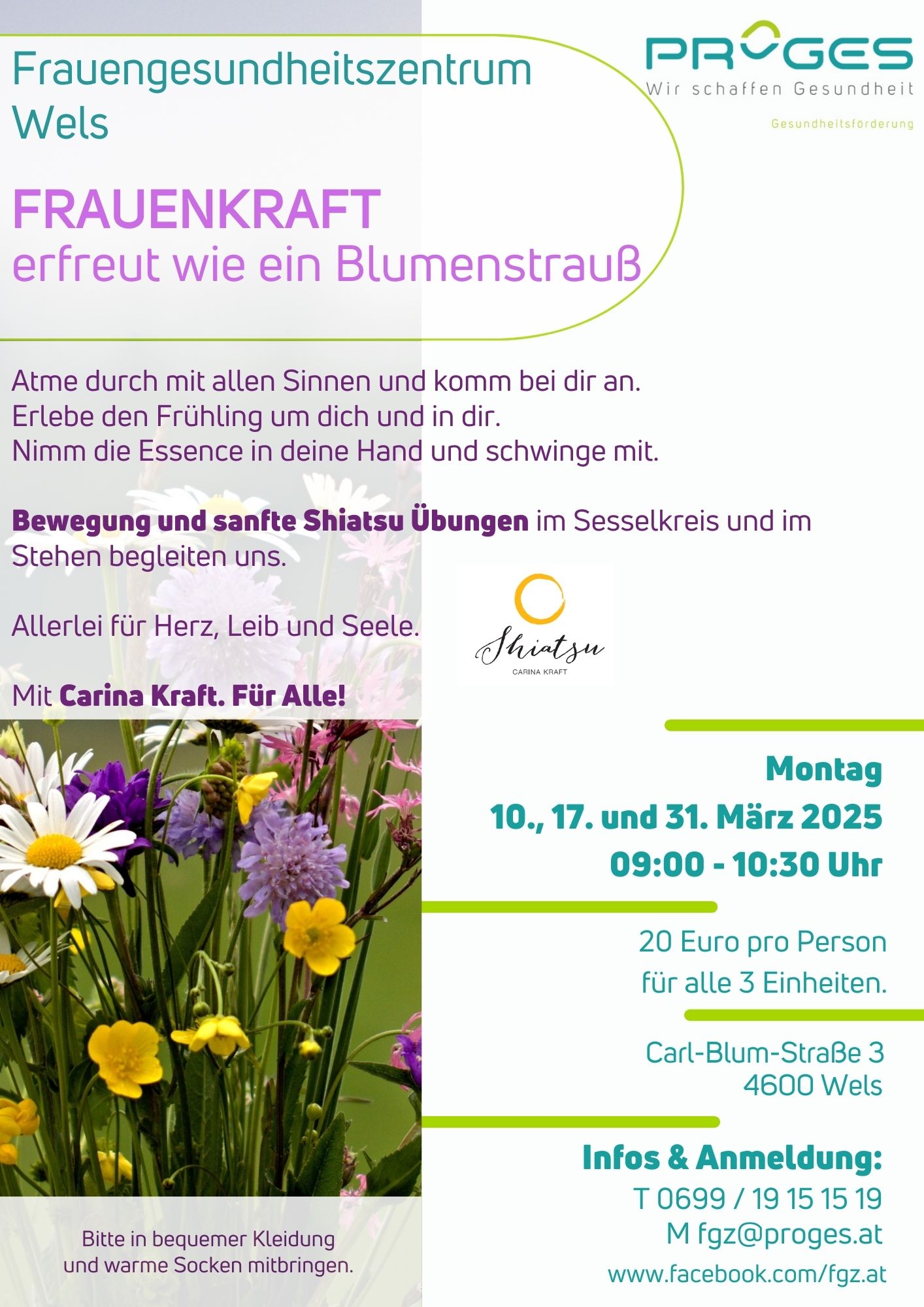 Workshop Frauenkraft - Shiatsu Übungen im PROGES Wels